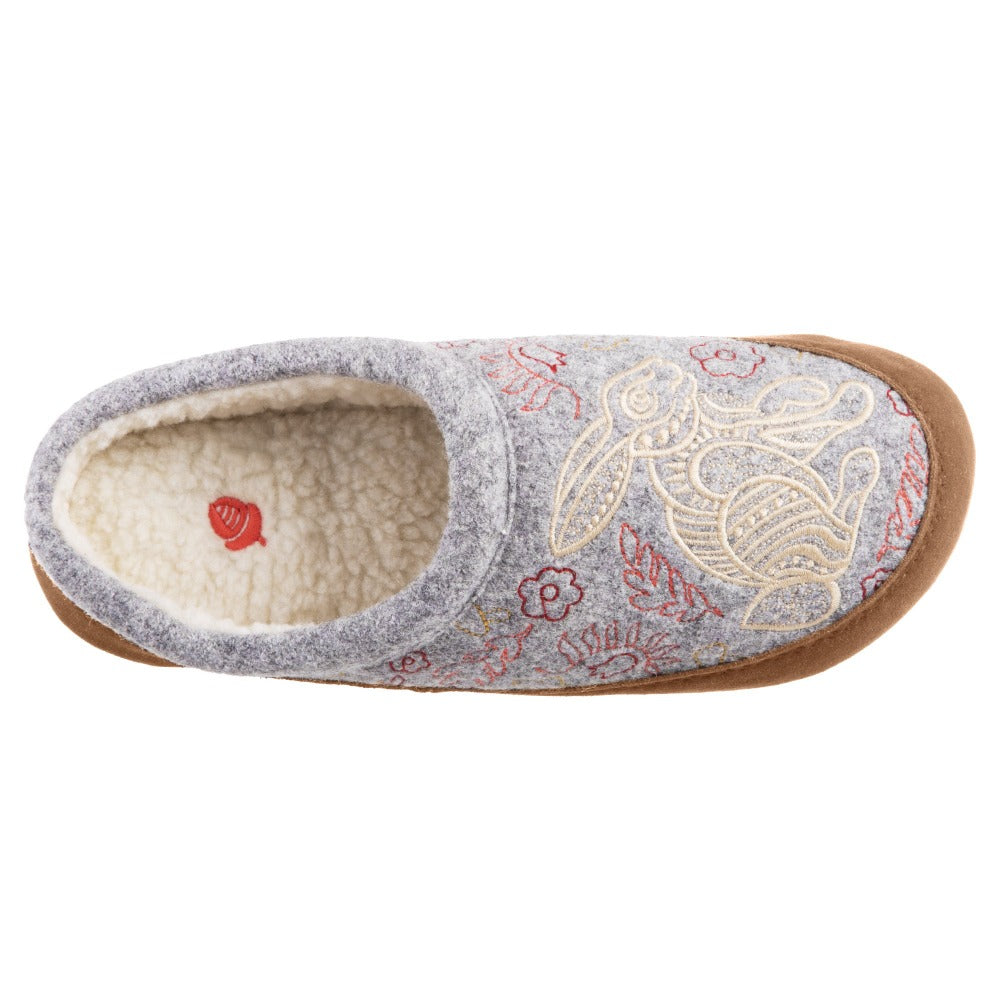 Women's Forest Mule Slippers in Heather Grey Hare Inside Top View#color_heather-grey-hare