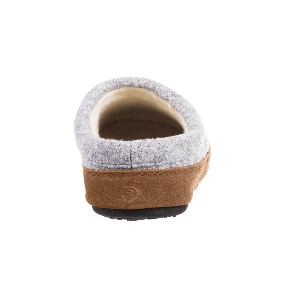 Women's Forest Mule Slippers in Heather Grey Hare Back Heel#color_heather-grey-hare