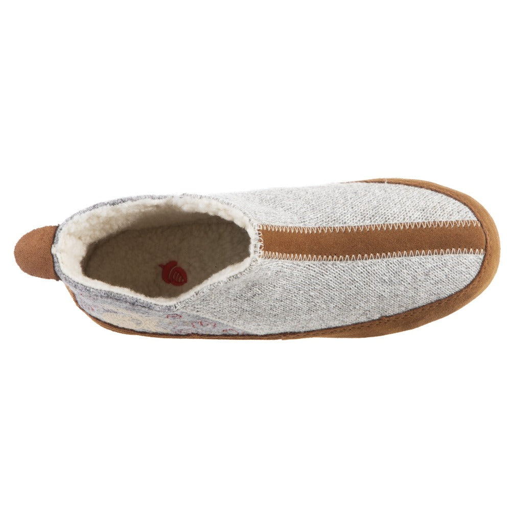 Women's Forest Bootie Slippers in Heather Grey Hare Inside Top View#color_heather-grey-hare