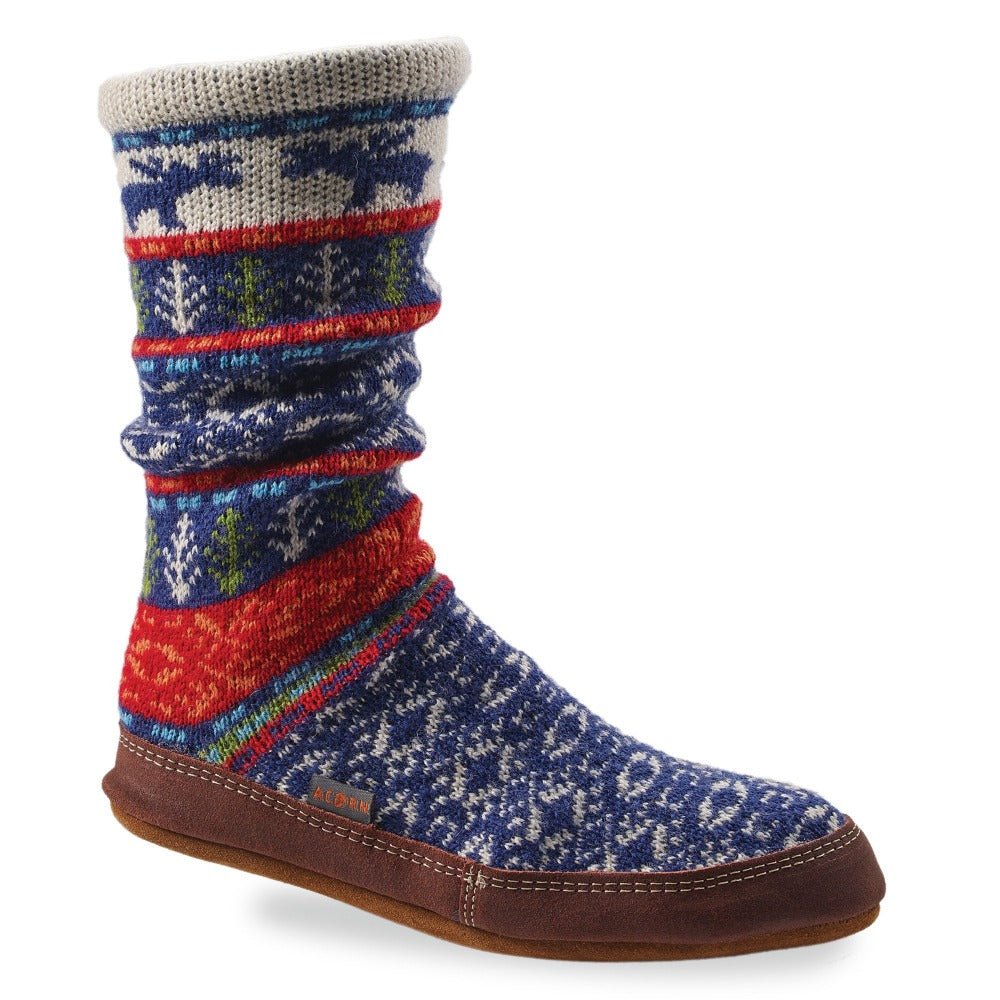 The Original Slipper Sock in Maine Woods Jacquard Side View#color_Maine-Woods-Jacquard