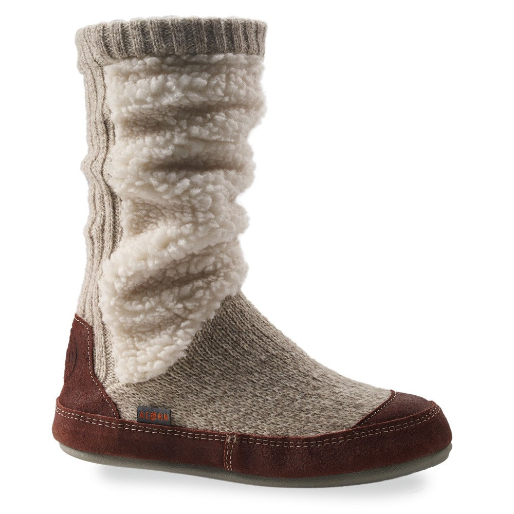 Women's Slouch Boots in Buff Popcorn Side Profile#color_buff-popcorn