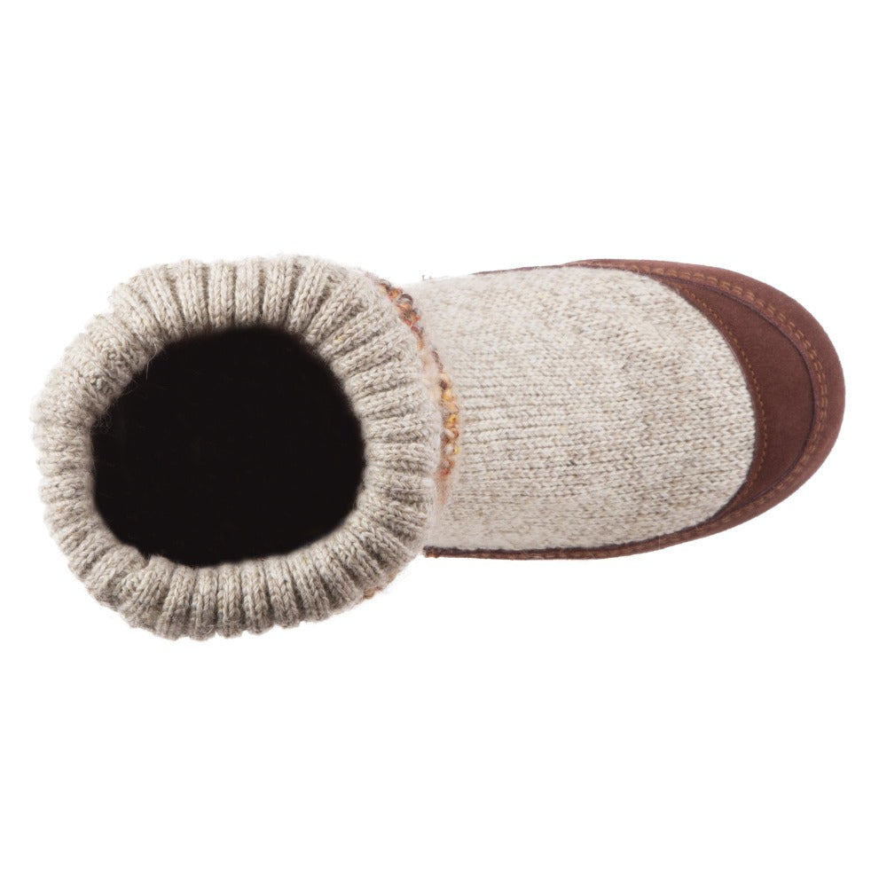 Women's Slouch Boots in Sunset Cable Knit Inside Top View#color_sunset-cable-knit