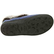 Women's Faux Fur Collar Slippers in Navy/Blue View#color_navy-blue