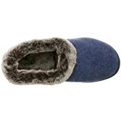 Women's Faux Fur Collar Slippers in Navy/Blue View#color_navy-blue