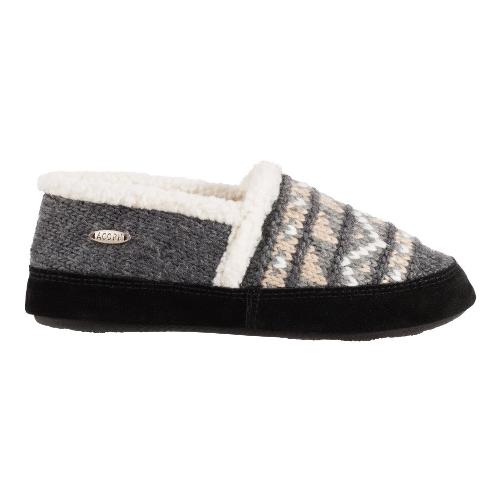 Acorn Nordic Moccasin Slipper Grey Side View#color_nordic-grey