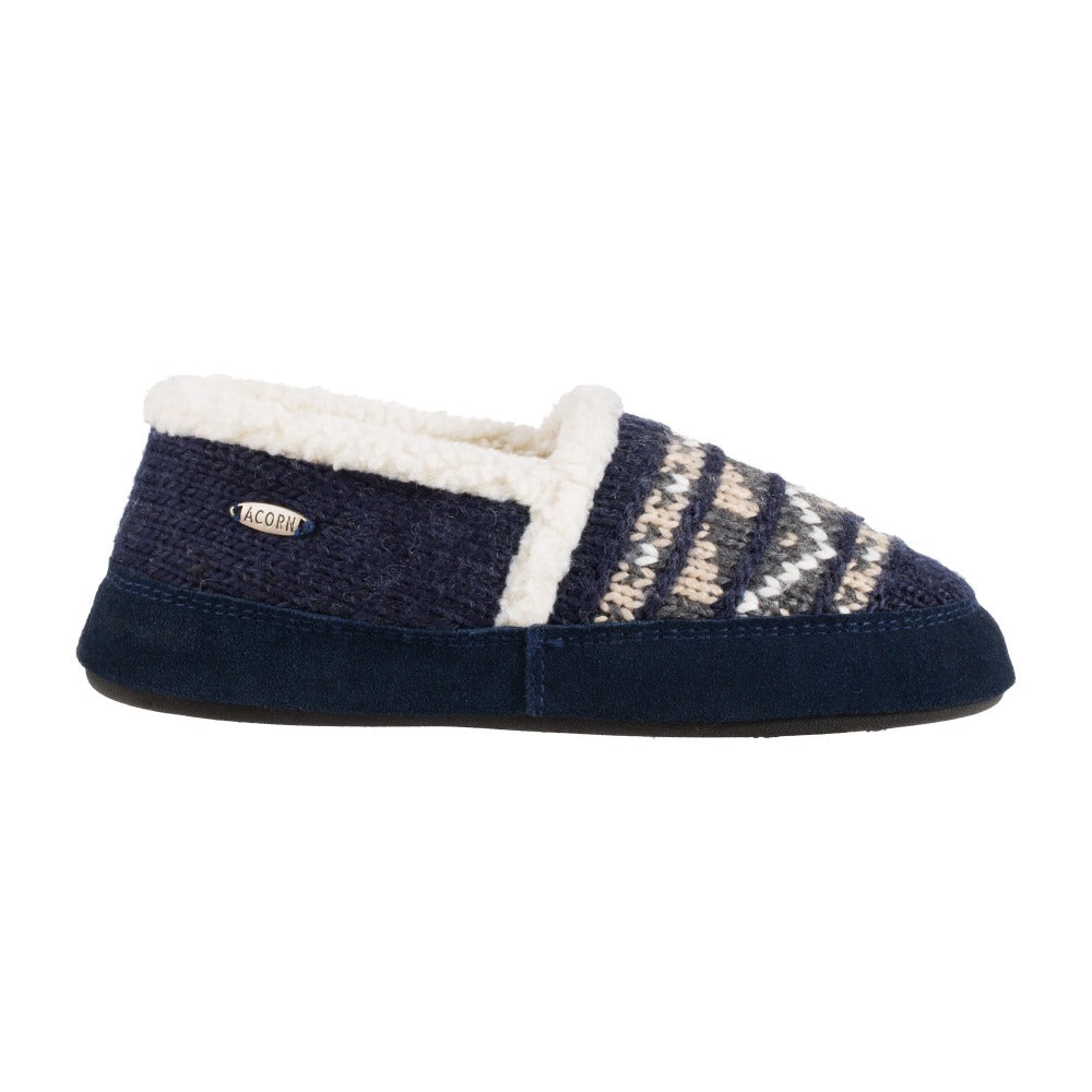 Acorn Nordic Moccasin Slipper Nordic Blue Side View#color_nordic-blue