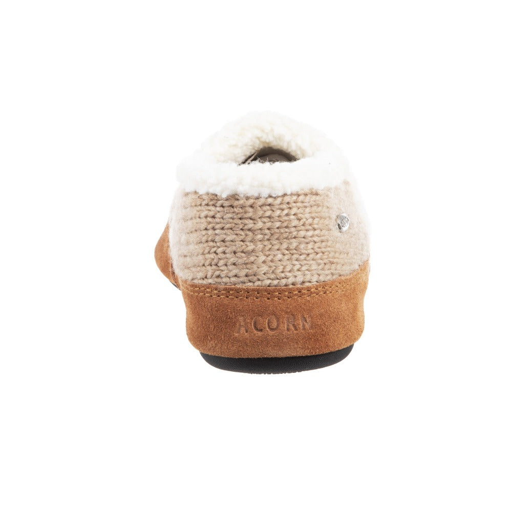 Acorn Nordic Moccasin Slipper Oatmeal Heather Back View#color_nordic-oatmeal-heather