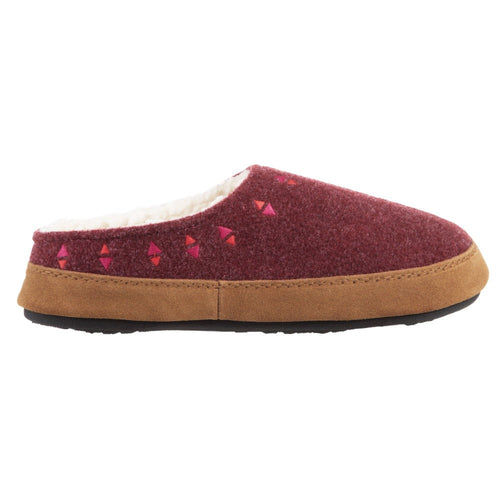 Acorn Women's Geo Hoodback Slipper Garnet Side View#color_garnet