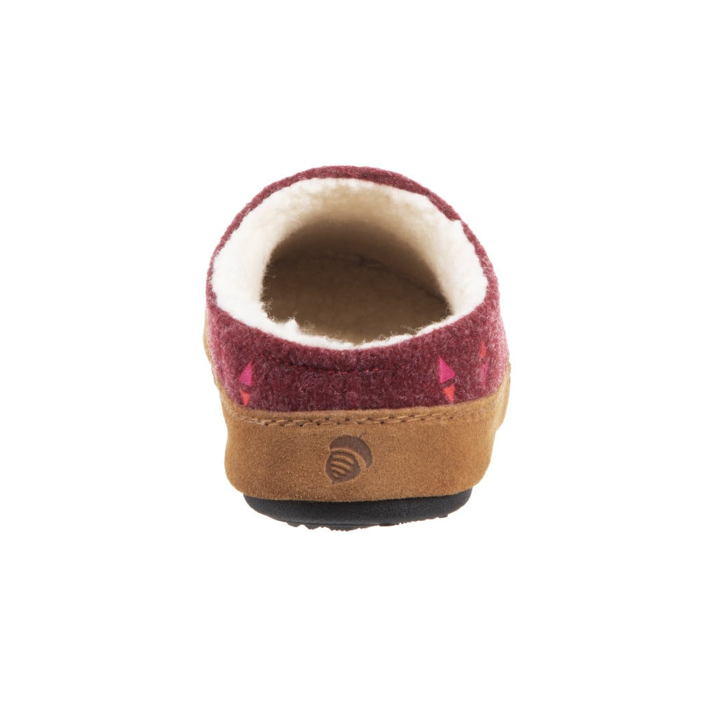 Acorn Women's Geo Hoodback Slipper Garnet Back View#color_garnet