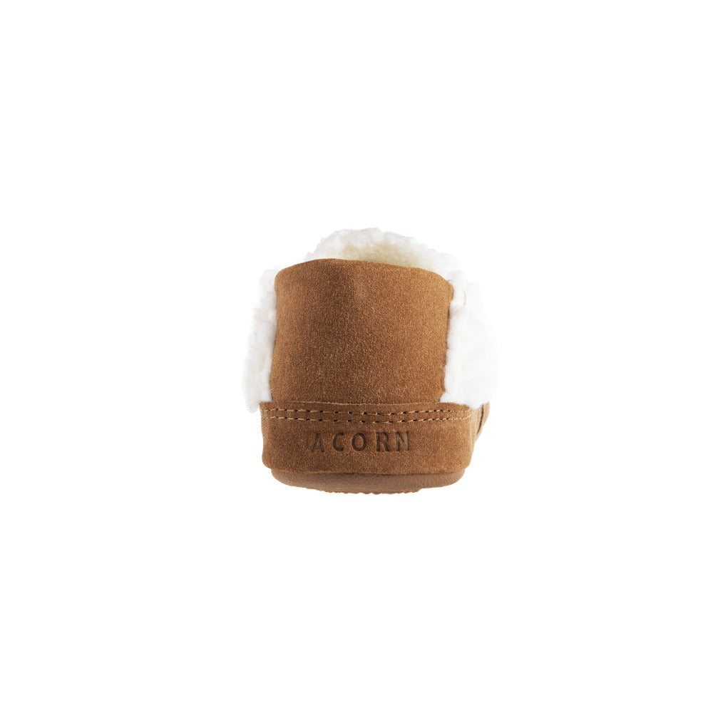 Women’s Acorn Moc with Collapsible Heel Slipper in Buff Popcorn Back Heel#color_buff-popcorn