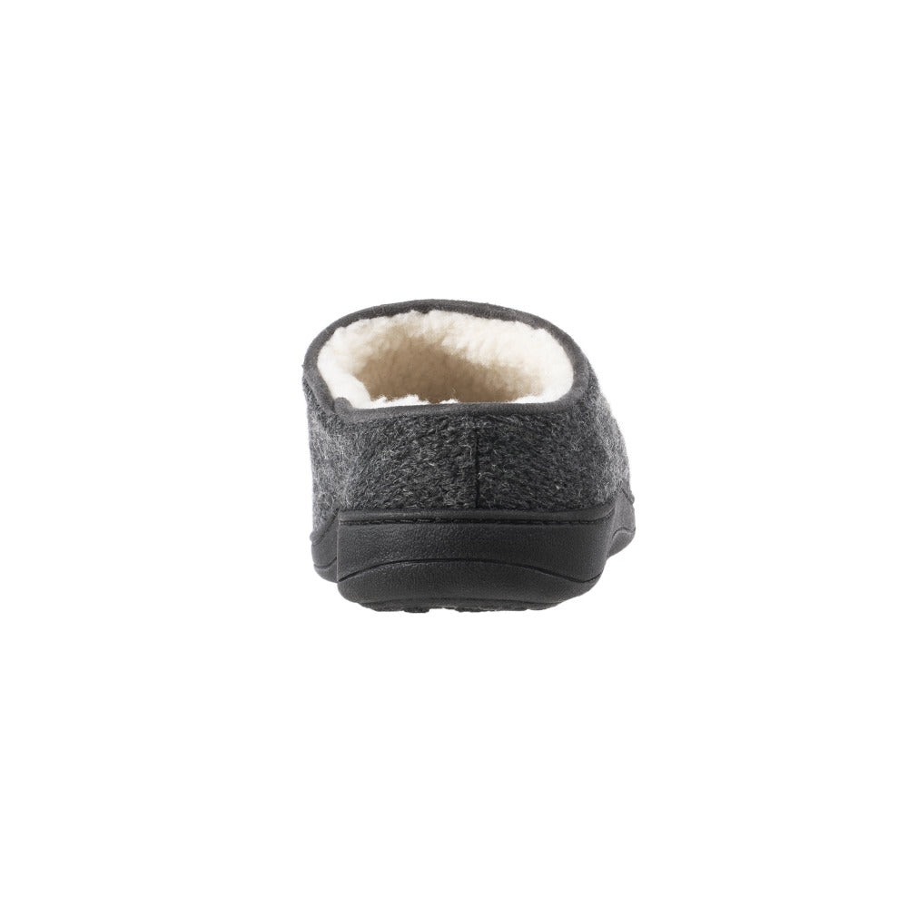Women’s Flora Hoodback Slipper in Charcoal Heathered Back Heel#color_charcoal