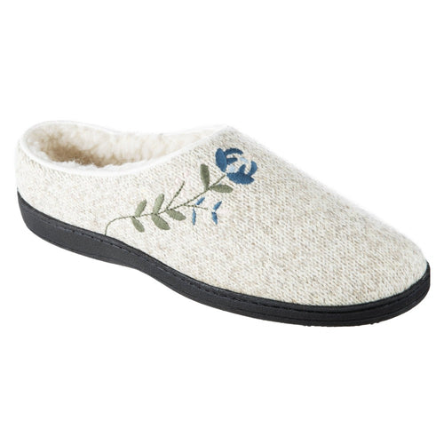 Women’s Flora Hoodback Slipper in Oatmeal Heathered Right Angle View#color_oatmeal