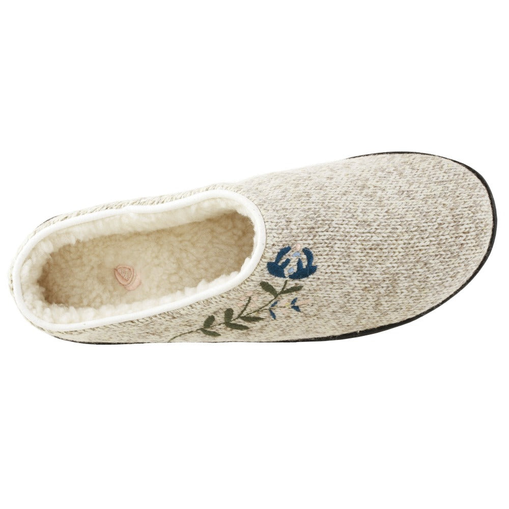 Women’s Flora Hoodback Slipper in Oatmeal Heathered Inside Top View#color_oatmeal