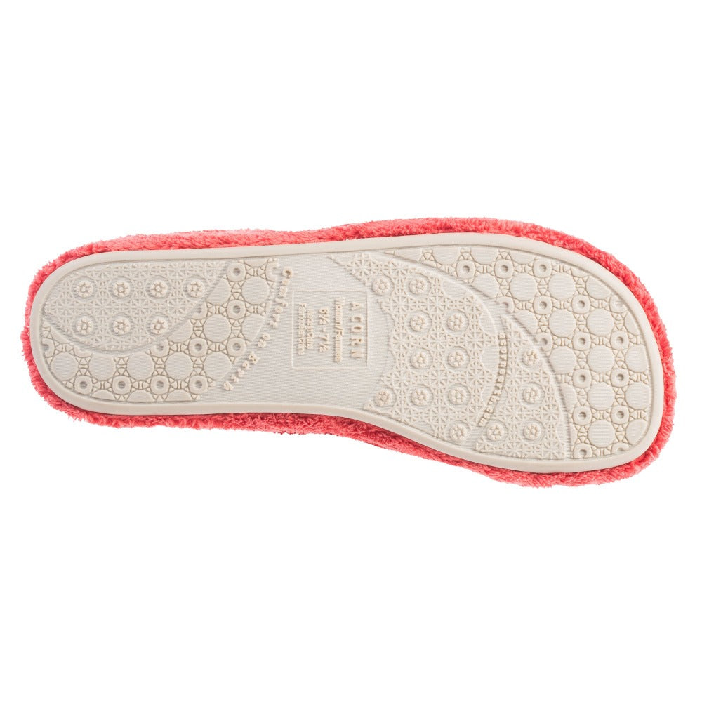 Women's Spa Slide Slippers in Lobster Red Bottom Sole Tread#color_lobster-red