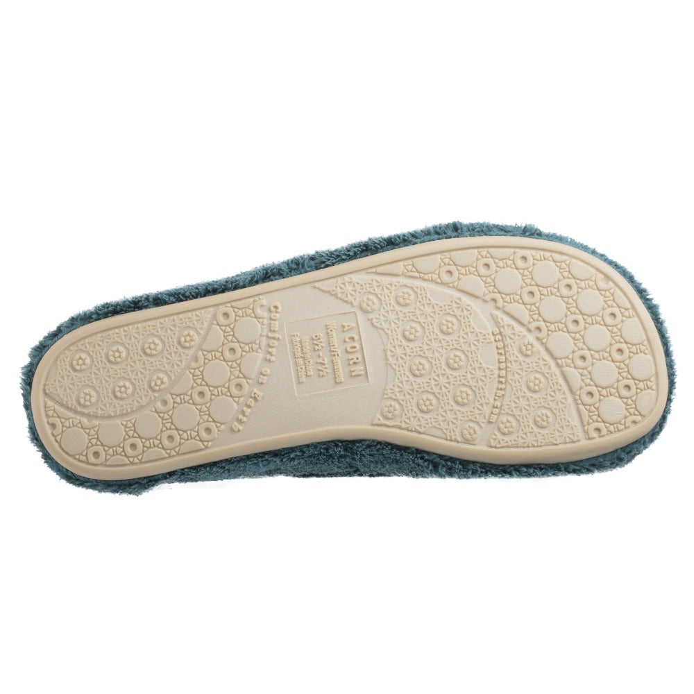 Women's Spa Slide Slippers in Peacock Bottom Sole Tread#color_peacock