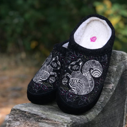 Women's Forest Mule Slippers in Grey Squirrel on Stump#color_grey-squirrel