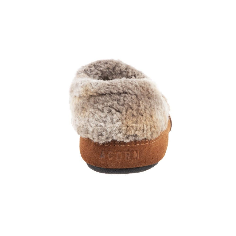 Acorn Moccasin Slipper Back View Brown Berber#color_brown-berber