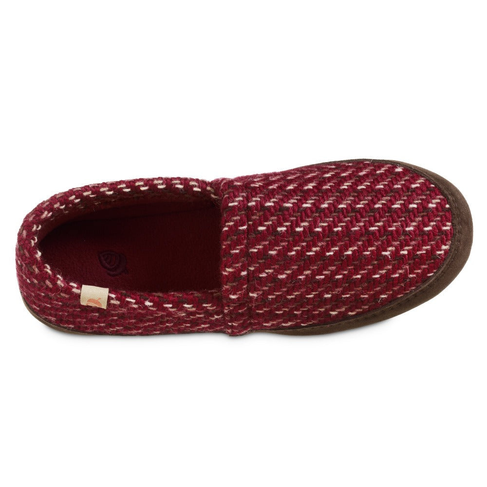 Women’s Original Acorn Moccasins in Garnet Red Inside Top View #color_garnet
