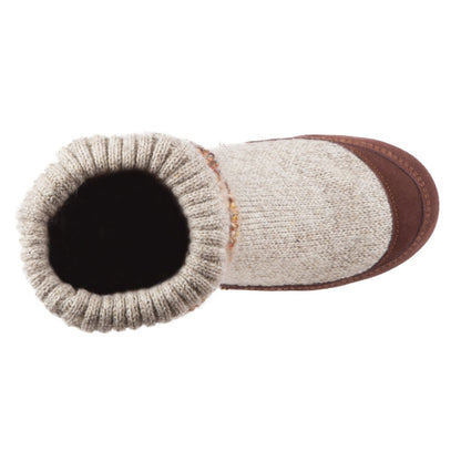 Women's Slouch Boots in Sunset Cable Knit Inside Top View#color_sunset-cable-knit