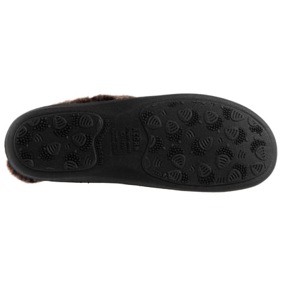 Women's Faux Fur Collar Slippers in smokey taupe Right Angle View#color_smokey-taupe
