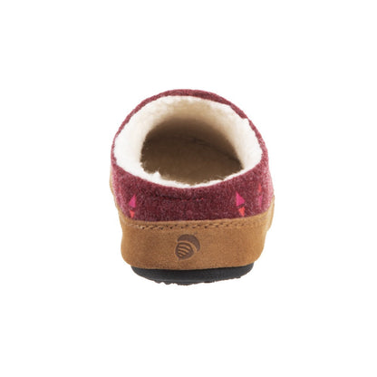 Acorn Women's Geo Hoodback Slipper Garnet Back View#color_garnet