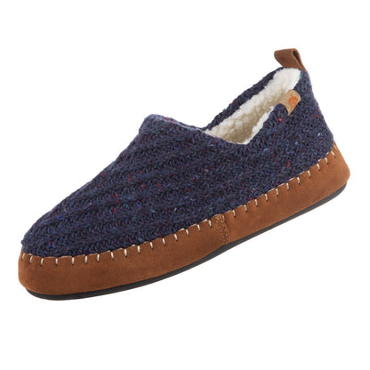 Acorn Camden Recycled Yarn Slipper Angled View#color_navy