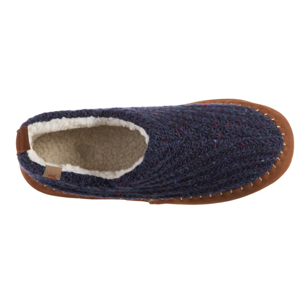 Acorn Camden Recycled Yarn Slipper Navy Top Down View#color_navy