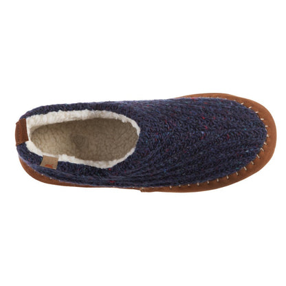 Acorn Camden Recycled Yarn Slipper Navy Top Down View#color_navy