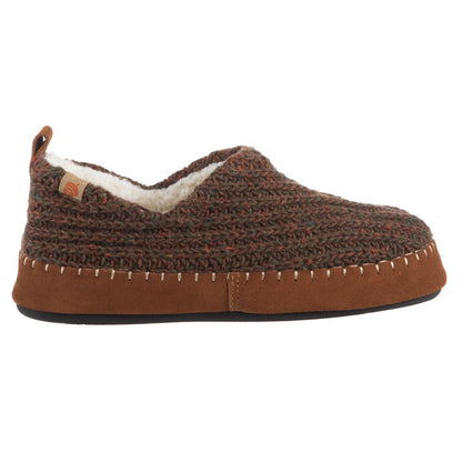 Acorn Camden Recycled Yarn Slipper Walnut Side Profile View#color_walnut