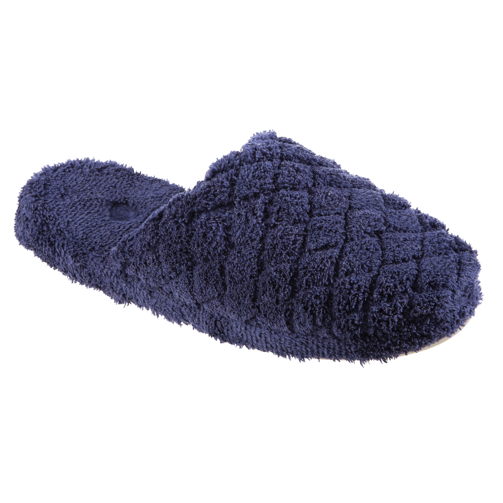 Women's Spa Quilted Clog in Navy/Blue Right Angled View#color_navy