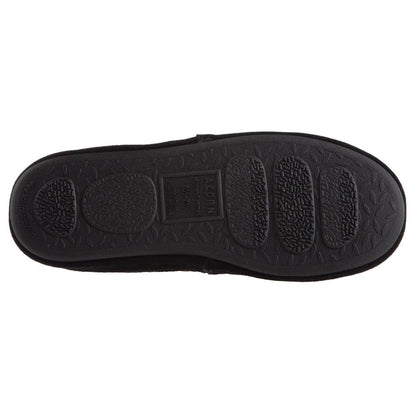 Women’s Fairisles Hoodback Slipper in Black Multi with hues of grey, yellow and pink Bottom Sole Tread#color_gray