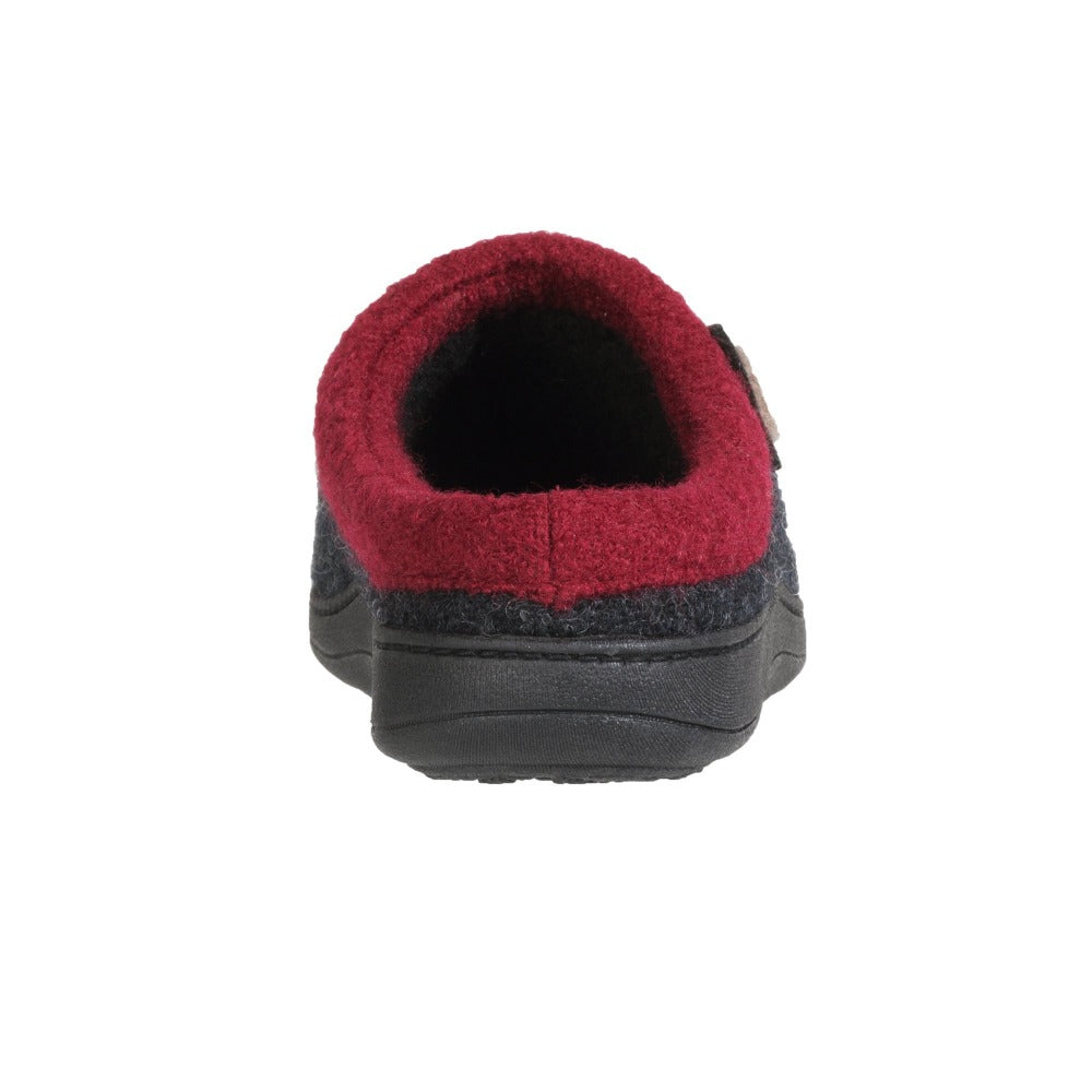 Women's Dara Boiled Wool Slippers in Charcoal Button Back Heel#color_charcoal-button