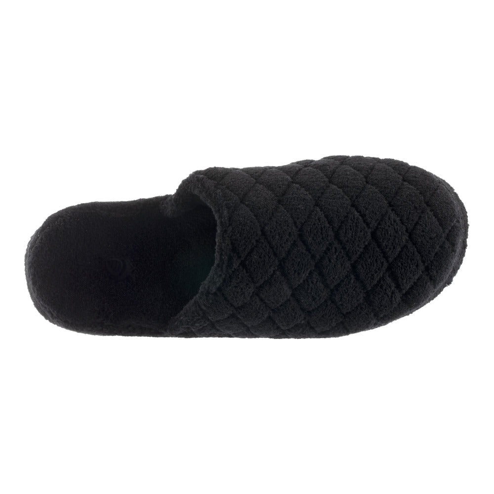 Women's Spa Quilted Clog in Black Inside Top View#color_black
